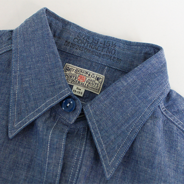 BUZZ RICKSON'S バズリクソンズ シャンブレーシャツ 長袖 シャツ BLUE