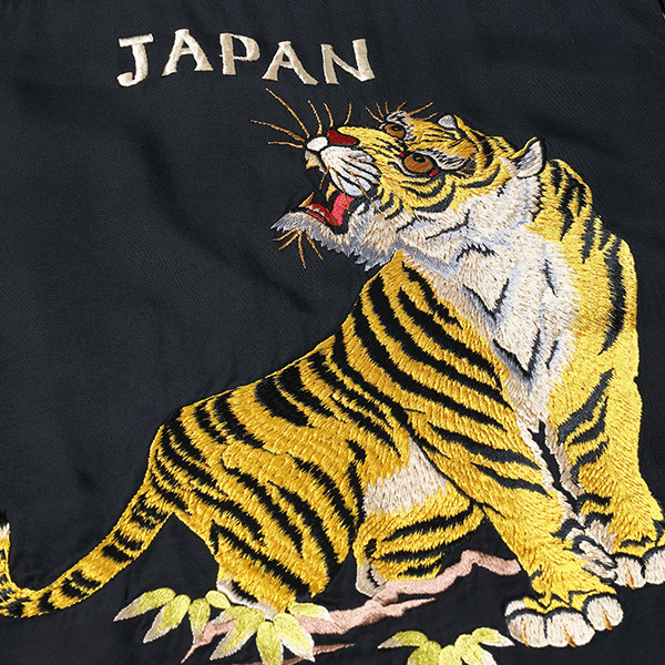 新品　 M スカルワークス　トラ　半袖シャツ　ボウリングシャツ　刺繍　ブラック TAILOR TOYO テーラー東洋 メンズ 半袖 シャツ スカシャツ SUKA SHIRT