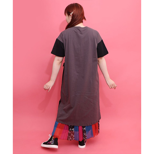 ScoLar（スカラー） レディース ワンピース ロング丈 レーステープ 蝶