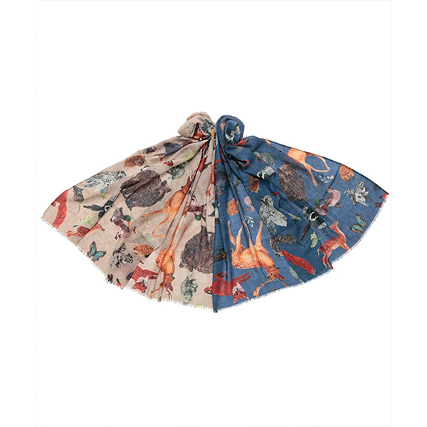 東京かんかん アジアンテイスト ウールシルク アニマルショール