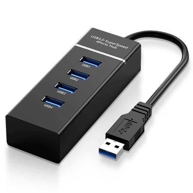 USBハブ 3.0 Hub 4ポート 高速 転送 ブラック ホワイト 充電 分岐 延長 PC パソコン 5Gbps