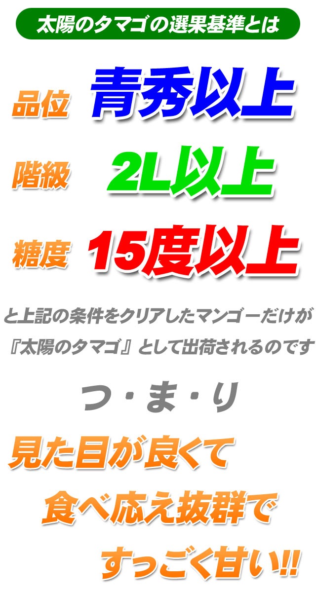 太陽のタマゴ選定基準