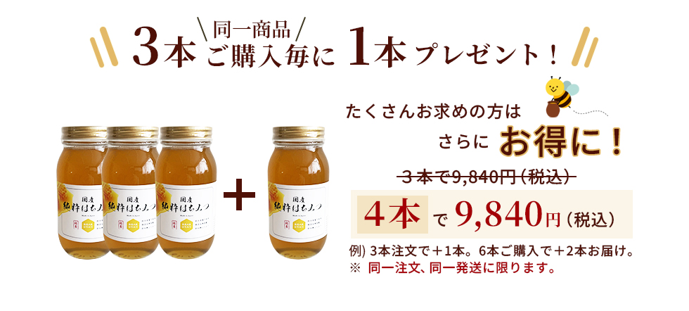 3本ご購入毎に1本プレゼント！たくさんお求めの方はさらにお得に！6,000円以上ご購入でさらに600円OFFクーポン使えます。
