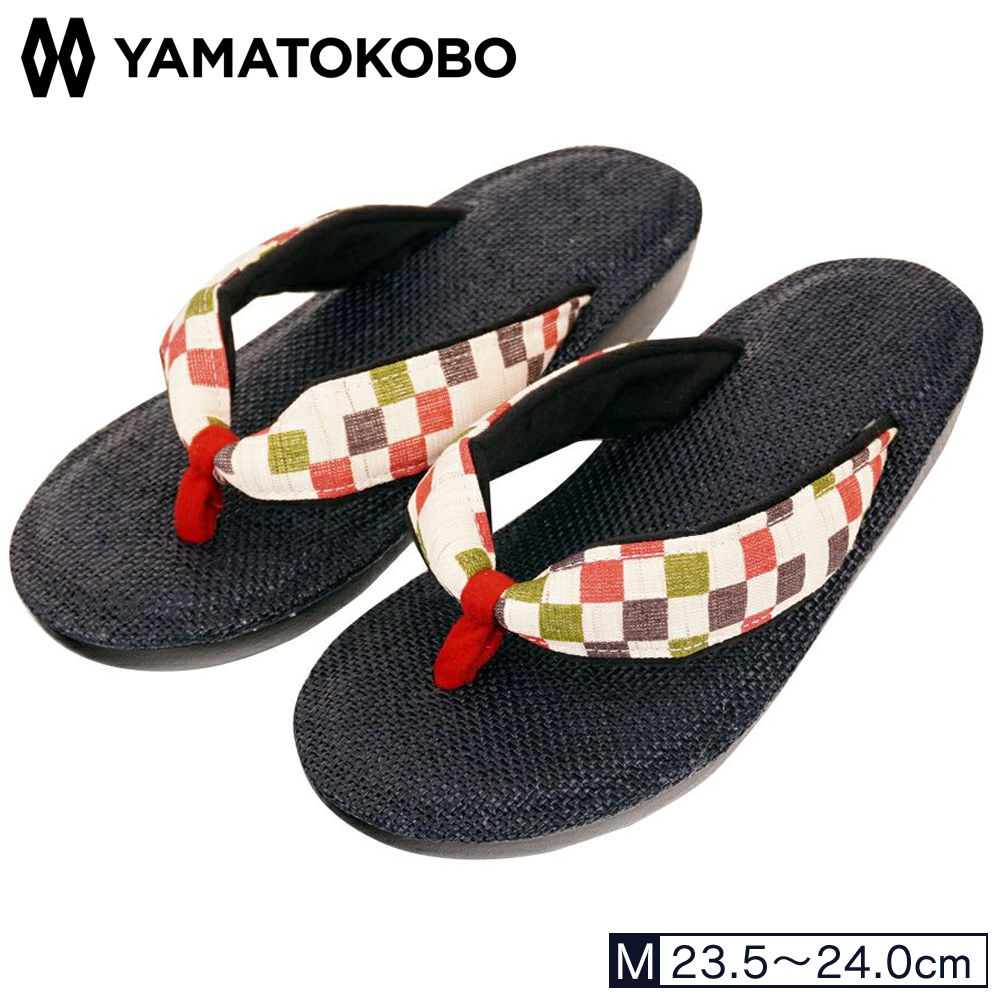 雪駄 パナマメッシュネイビー 石畳 レディース R257 | 大和工房 | 01