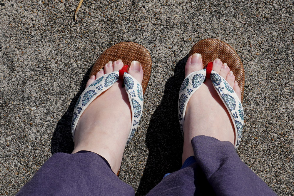 雪駄 ラタンメッシュ焦茶 菱型花卉-ひしがたかき- レディース R256 | 大和工房 | 06