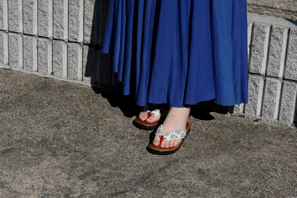 雪駄 ラタンメッシュ焦茶 菱型花卉-ひしがたかき- レディース R256 | 大和工房 | 07