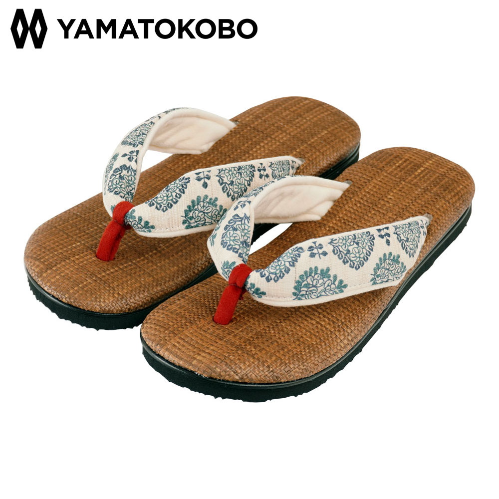 雪駄 ラタンメッシュ焦茶 菱型花卉-ひしがたかき- レディース R256 | 大和工房