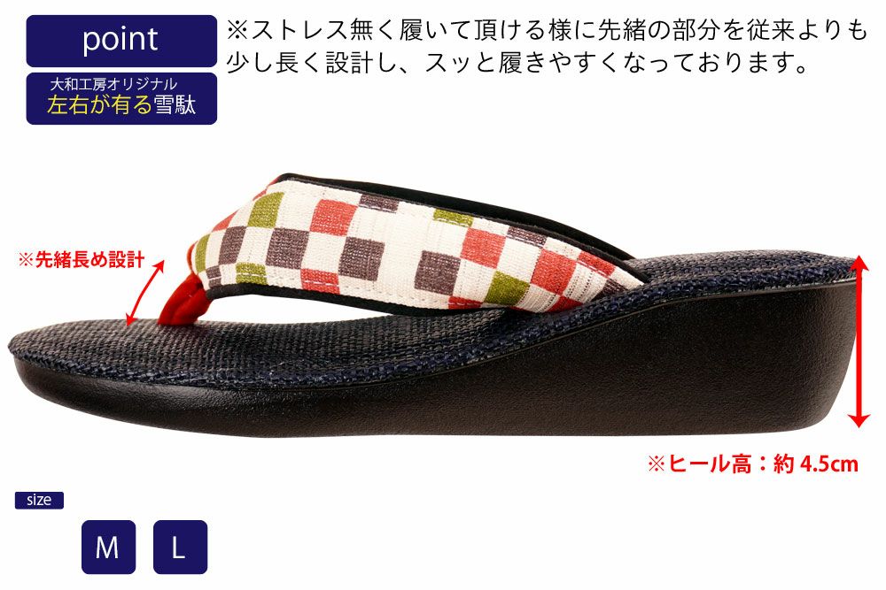 雪駄 パナマメッシュネイビー 石畳 レディース R257 | 大和工房 | 03