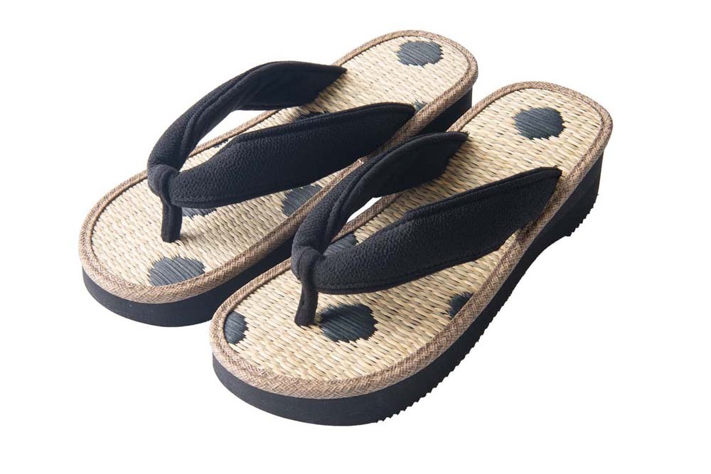 雪駄 日本製 実用的 母親 国産い草畳 水玉柄 レディース R459 | 大和工房 | 05