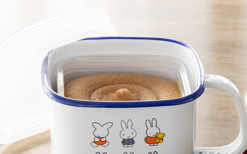 富士ホーロー 特典付 ミッフィー 70周年シリーズ 角型みそポット