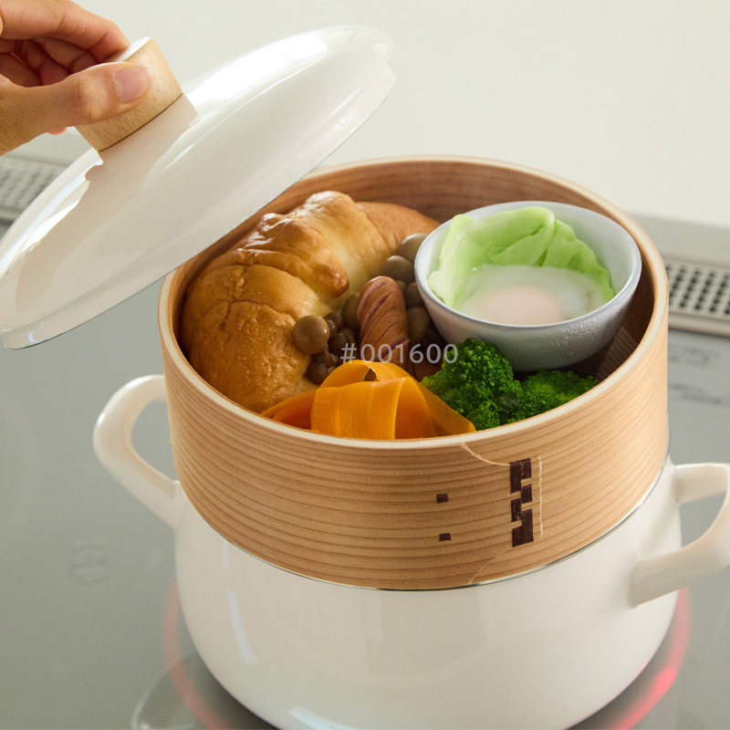 富士ホーロー 特典付 せいろ付きホーロー鍋 20cm 1段 FUJIHORO せいろ