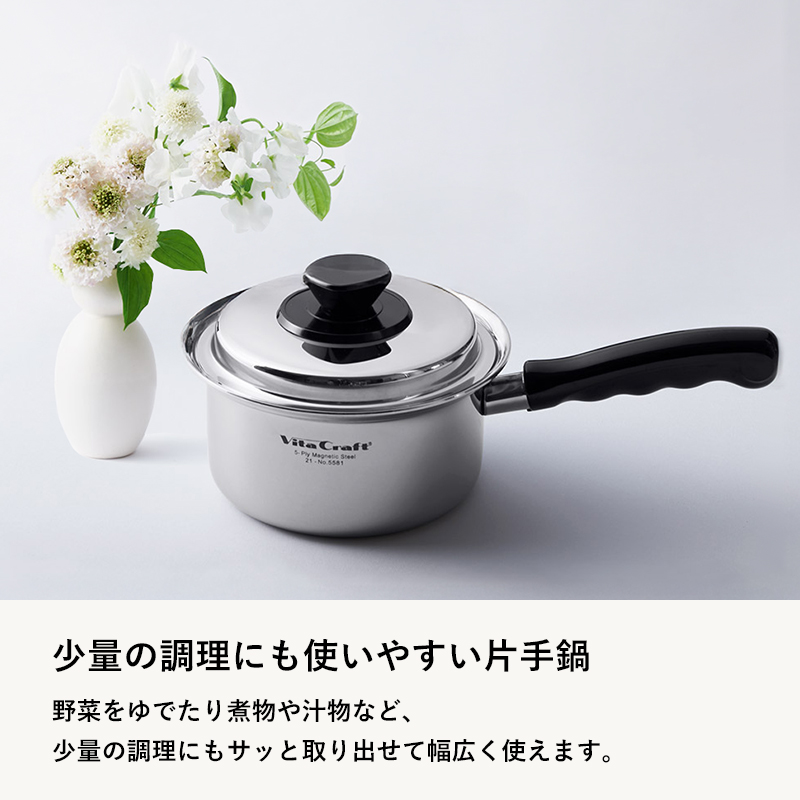 Vita Craft 特典付 ビタクラフト Vシリーズ 片手鍋 0.9L 小型 蓋