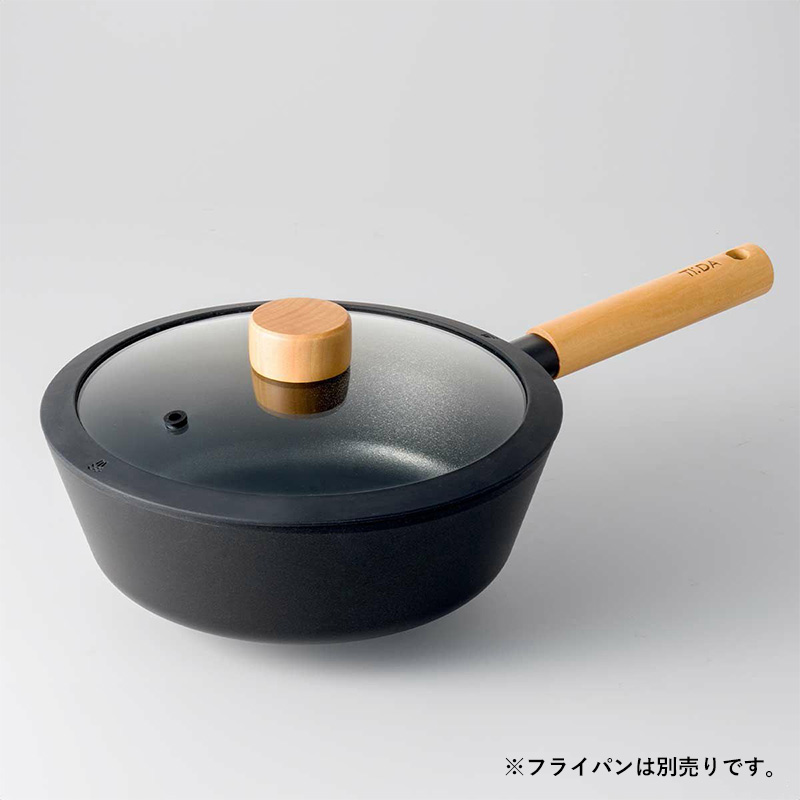 ティーダ ガラス蓋 （ブラック）24cm ガラス蓋 蓋 ふた ガラス フライパン マルチパン シリコン 中身が見える 透明 24cm 鍋蓋 なべふた KKN-TG24 BK |  | 04