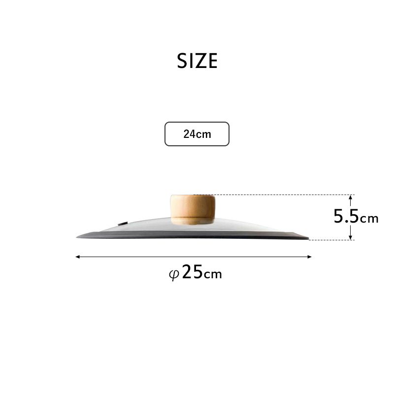 ティーダ ガラス蓋 （ブラック）24cm ガラス蓋 蓋 ふた ガラス フライパン マルチパン シリコン 中身が見える 透明 24cm 鍋蓋 なべふた KKN-TG24 BK |  | 08