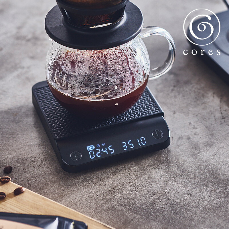 cores コレス COFFEE SCALE コーヒースケール C100 キッチンスケール はかり オートタイマー 計量 デジタル 調理器具｜yamayuu