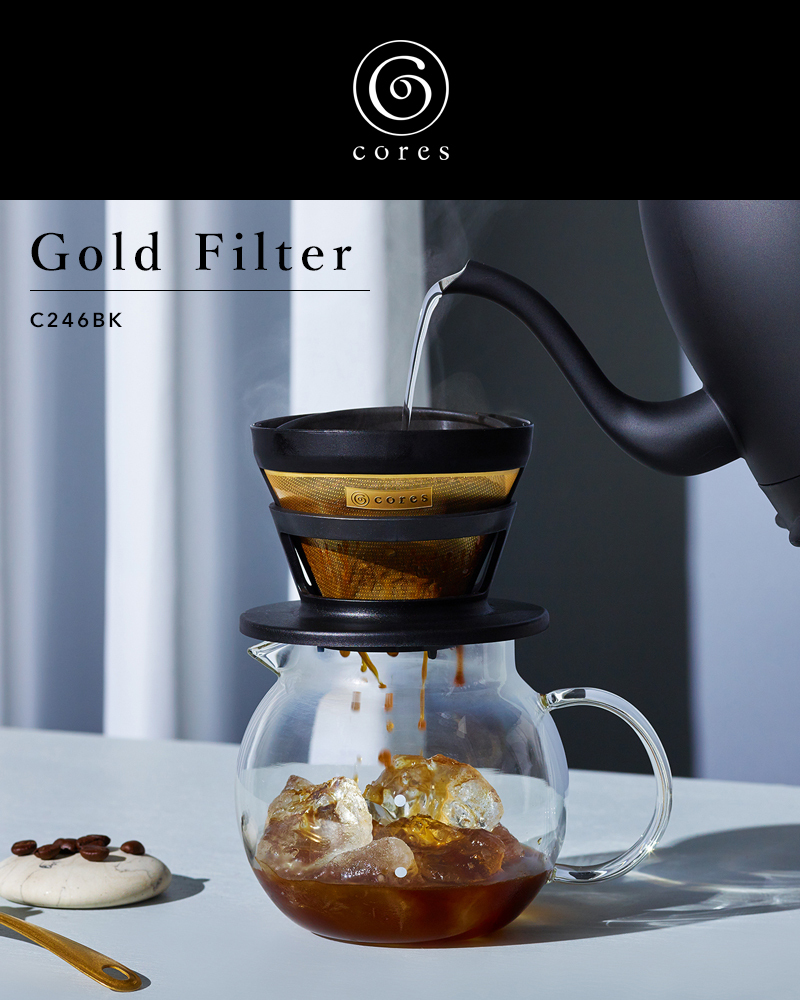 全日本送料無料 Cores コレス Gold Filter ゴールドフィルター 2 4杯用 コーヒーフィルター ドリッパー C246bk スペシャルティコーヒー ドリップ