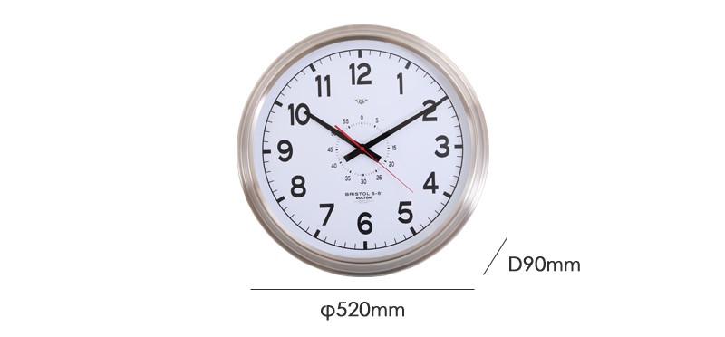 DULTON 掛時計 ステンレススチール製 掛け時計 幅30.5cm BRISTOL 時計 DULTON ダルトン おしゃれ