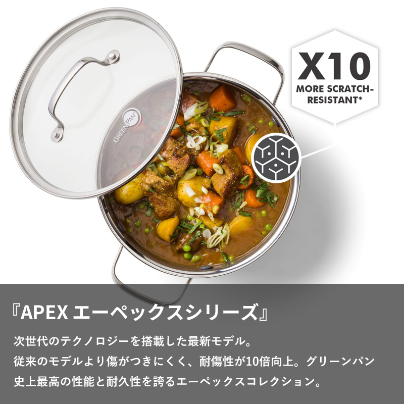 GREEN PAN（グリーンパン） 特典付 エーペックス キャセロール 20cm