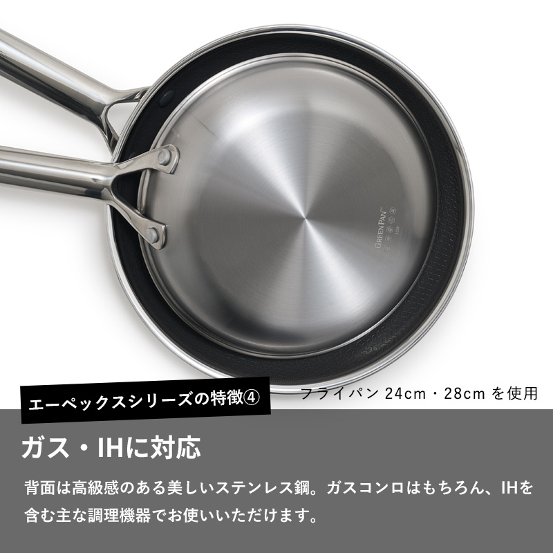 GREEN PAN（グリーンパン） 特典付 エーペックス 深型フライパン 24cm