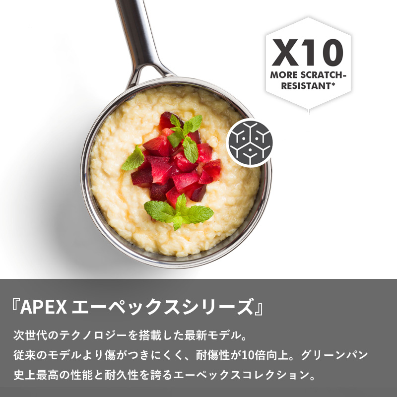 GREEN PAN（グリーンパン） 特典付 エーペックス ソースパン 18cm 片手
