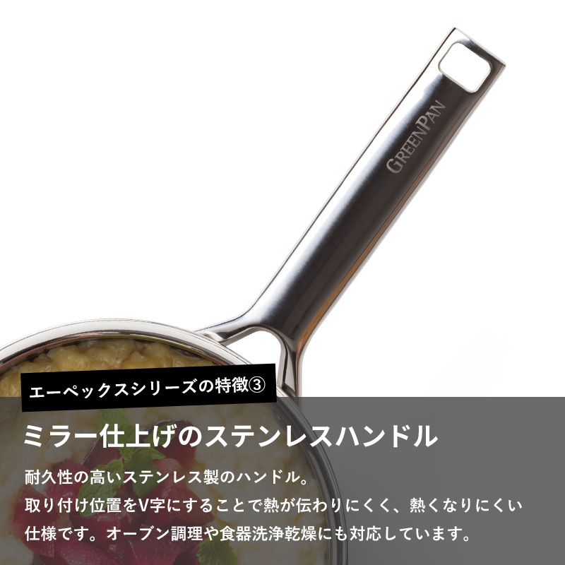GREEN PAN（グリーンパン） 特典付 エーペックス ソースパン 18cm 片手