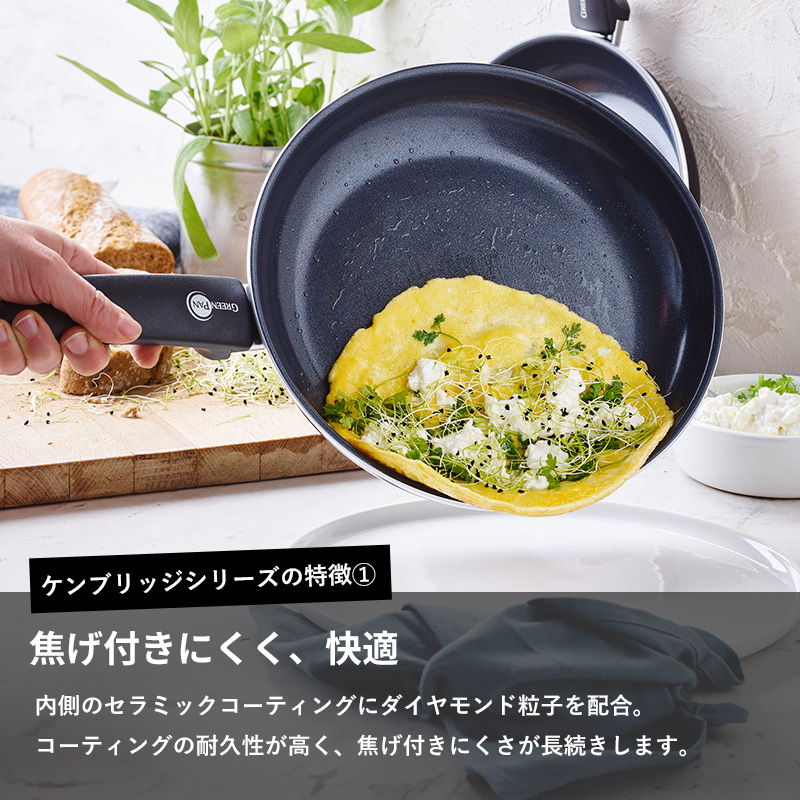 ガス・IH対応 ケンブリッジ エッグパン グリーンパン 卵焼き フライパン 玉子焼き お弁当 おかず 安全 焦げ付き防止 IH ガス 両用 おしゃれ｜yamayuu｜05