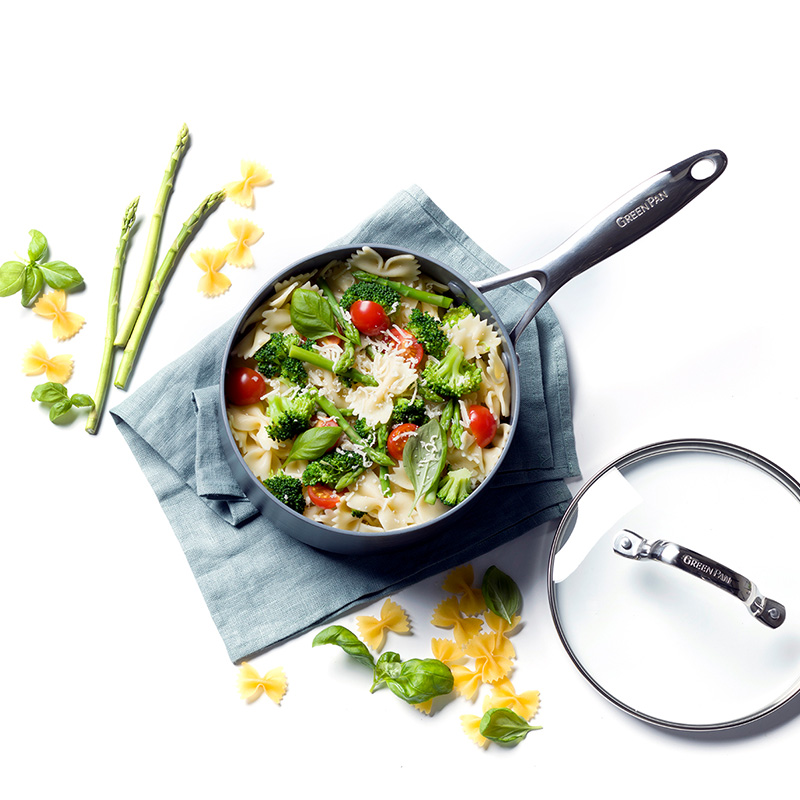 ヴェニス プロ 特典付 ガス・IH対応 ソースパン 18cm 蓋付き グリーン