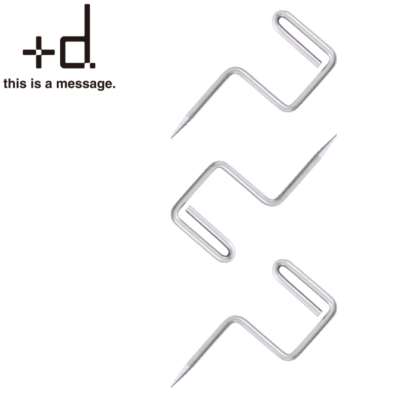 +d Pli プリ（フックピン・3個入） h concept フック ピン シンプル 小さい 目立たない 引っ掛ける ステンレス DA-1380 プラスディー アッシュコンセプト