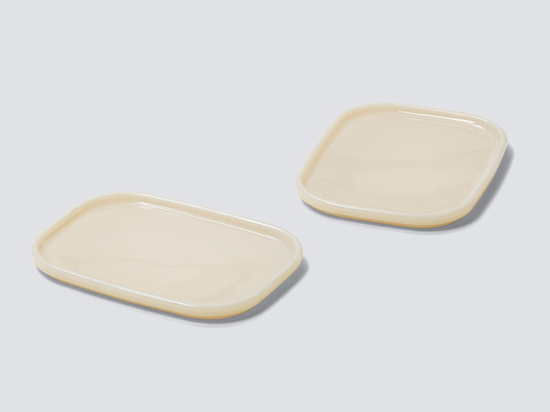 ideaco（イデアコ） ideaco MilkGlass square plate / 2pcs (ミルク
