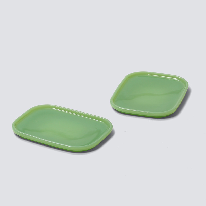 ideaco（イデアコ） ideaco MilkGlass square plate / 2pcs (ミルク