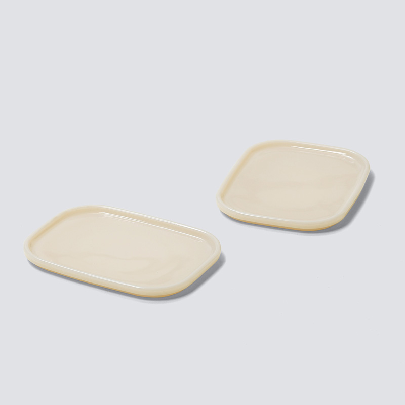 ideaco（イデアコ） ideaco MilkGlass square plate / 2pcs (ミルク