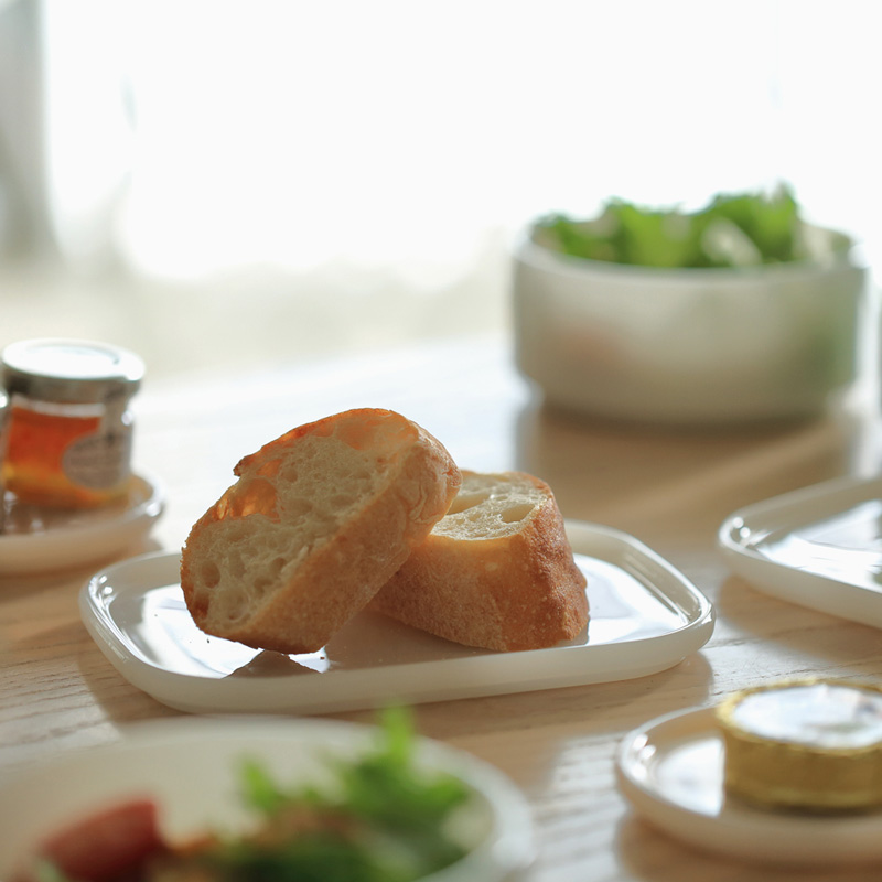 ideaco（イデアコ） ideaco MilkGlass square plate / 2pcs (ミルク