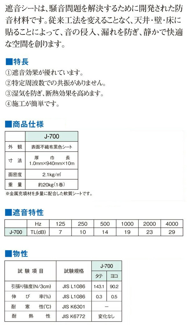 防音シート J-700（J700） ３本セット｜yamayuu｜02