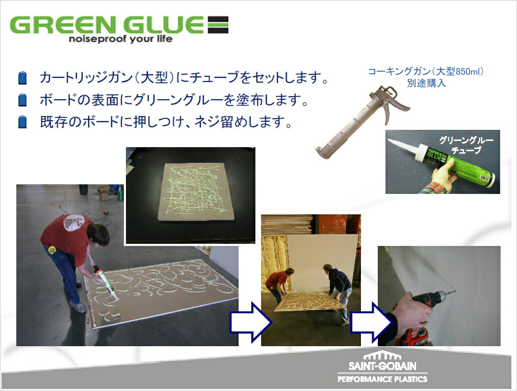 GREEN　GLUE　グリーングルー　828ml　12本入り　塗布タイプの粘弾性防音材