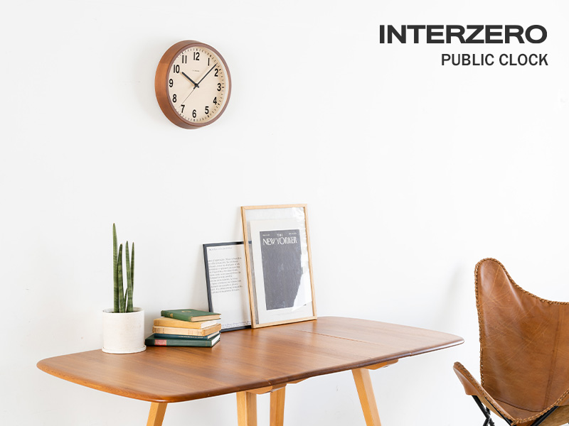 特典付 INTERZERO インターゼロ PUBLIC CLOCK 電波時計 パブリック