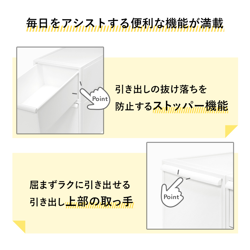 特典付 ライクイット クローゼットシステム 引出し(M) 3個組 like-it 収納ケース 押入れ CS-D2-3P | Like-it | 02