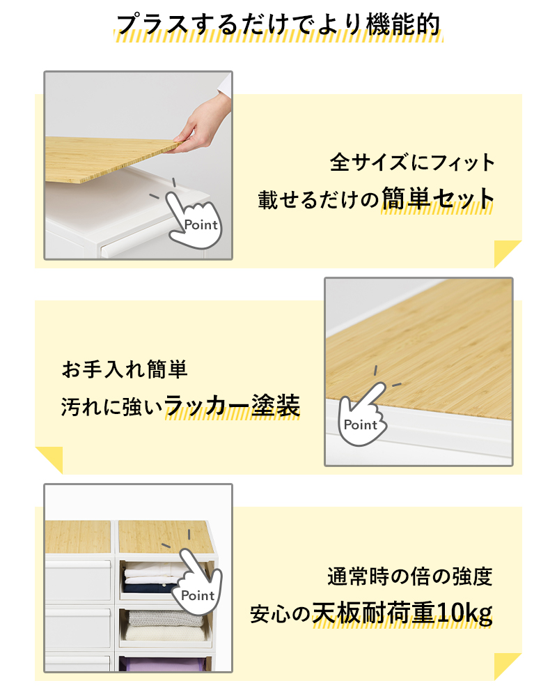 Like-it（ライクイット） 特典付 クローゼットシステム用竹製天板 収納