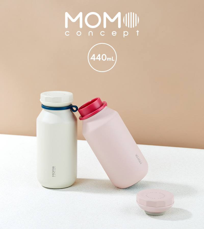 MATHMOS ラバランプ ホワイトボトル&ブルーボトル MOMOCONCEPT ロックタンブラー 440ml マグボトル ステンレス 水筒 保温