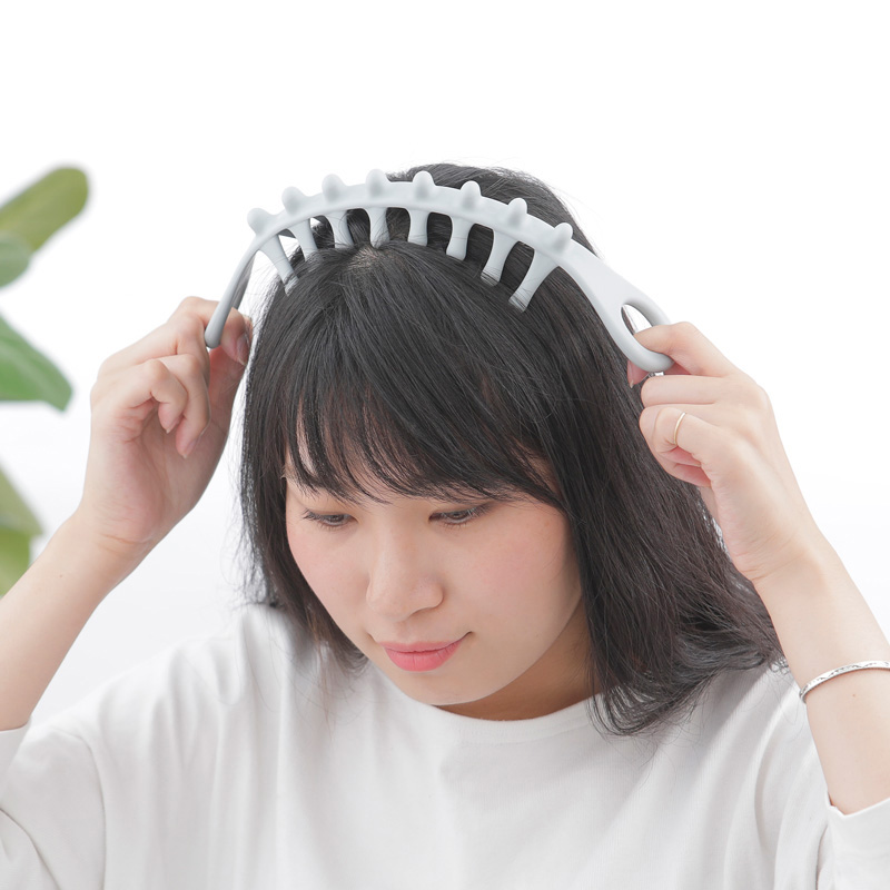 marna（マーナ） 特典付 頭スッキリーナ ヘッドスパ コリ ほぐし マッサージ マッサージ器 ツボ押し 頭 首 シンプル グレー ハード ...