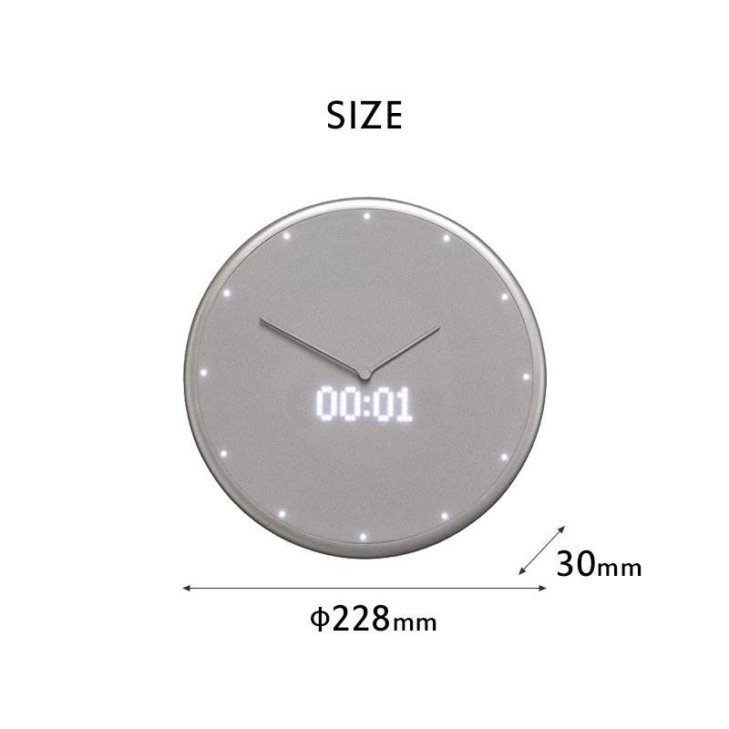 Glance Clock グランスクロック 直径23cm GC-US-BLK-01 GC-US-SLV-01 掛け時計 時計 壁掛け ウォールクロック  IoTクロック