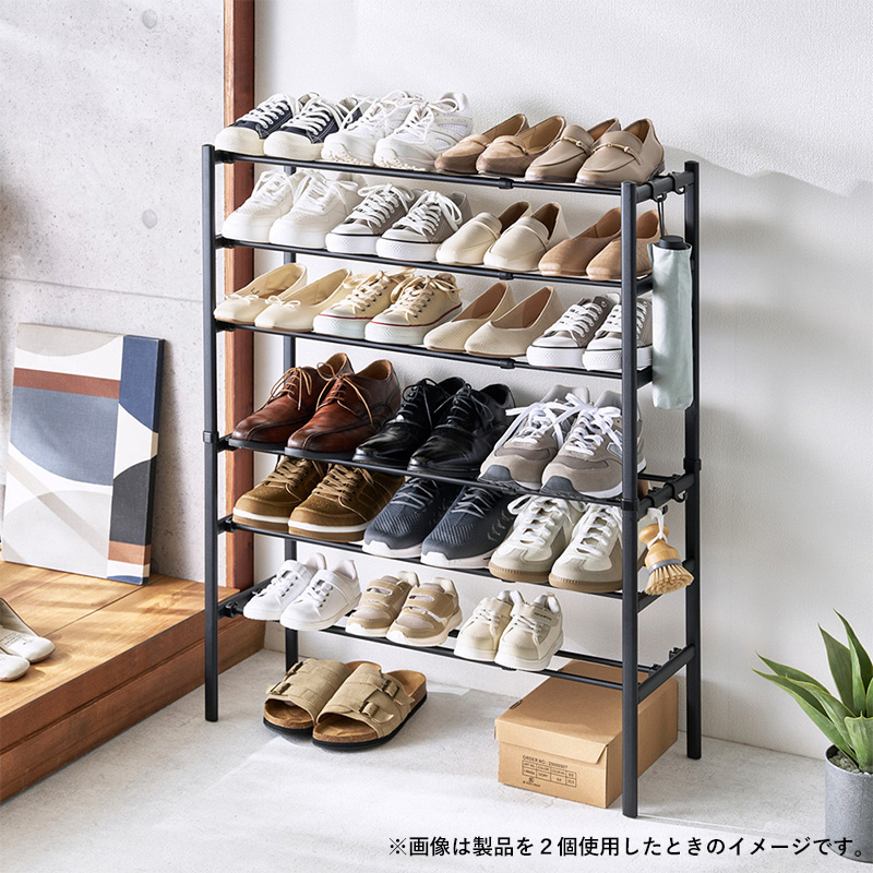 Quick Lock 靴に合わせて組み換えられる伸縮式シューズラック 連結型