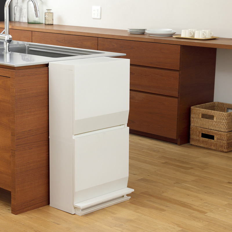 RISU（リス） 特典付 ソロウ 通路で使えるペダル分別ストッカー 2段