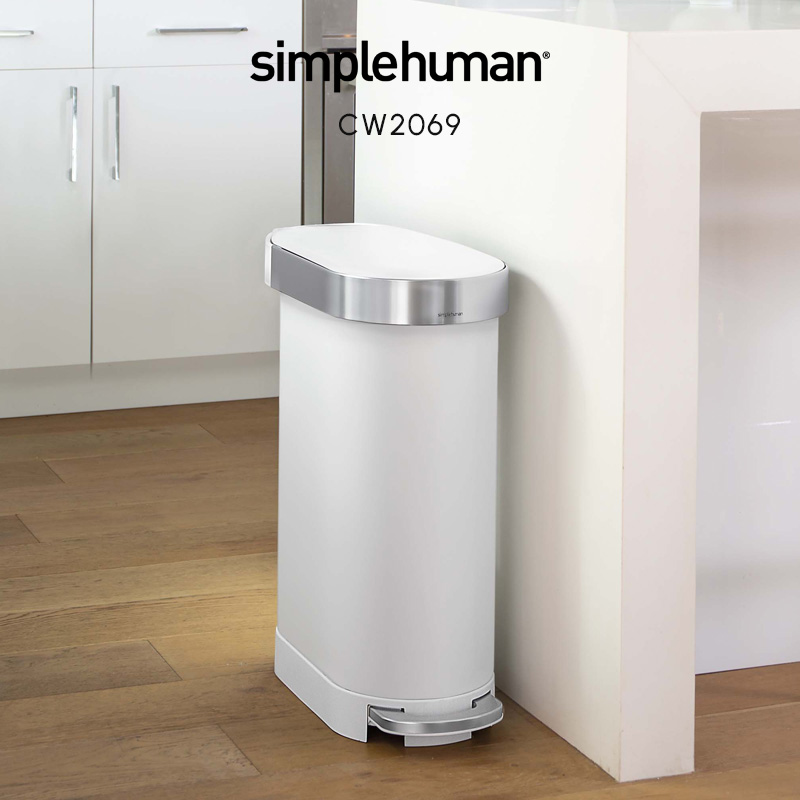 正規品】【正規販売店】 simplehuman シンプルヒューマン スリム ステップカン 45L CW2044 CW2069 シルバー ホワイト  ペダル式ゴミ箱 ごみ箱 フタ付 : sh-cw2044 : くらしのもり Yahoo!ショッピング店 - 通販 - Yahoo!ショッピング