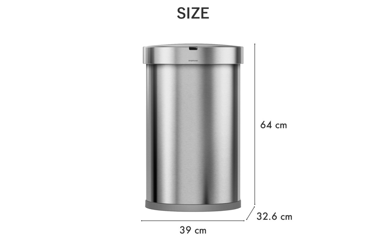 simplehuman シンプルヒューマン センサーカン セミラウンド 45L