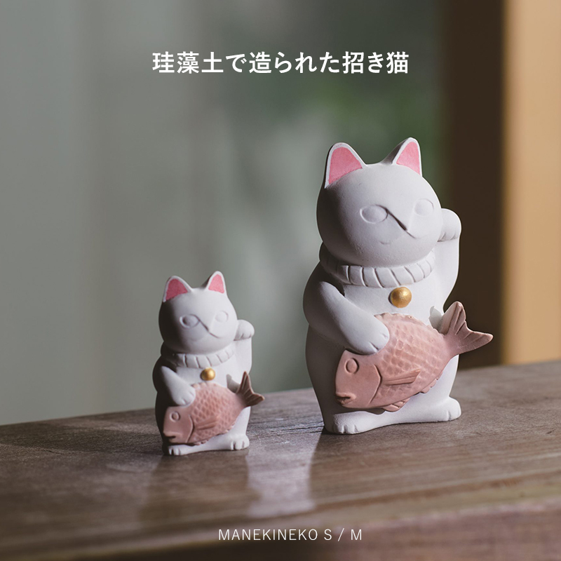 soil 特典付 ソイル マネキネコ M MANEKINEKO L496 珪藻土 招き猫