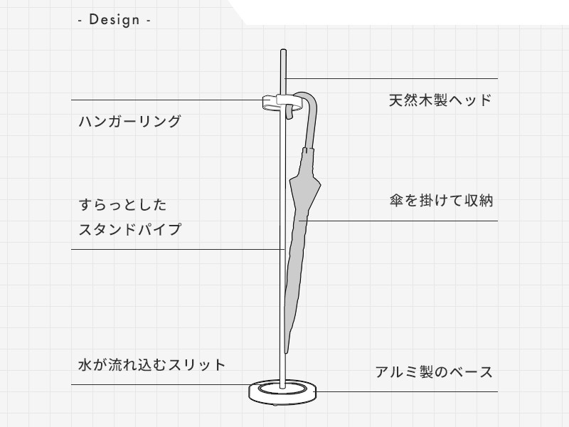 tidy ティディ arietta アリエッタ 傘立て 傘掛け カサ かさ