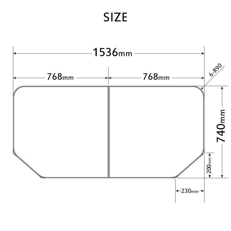 防カビ 組み合わせ風呂ふた [実寸 740×1536mm 2枚割] 組み合わせタイプ 変形 変形型 アルミ 東プレ GTD74KN91  GTG74KN91