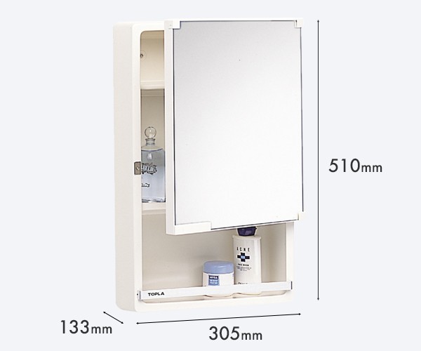 ミラーキャビネット W305×D133×H510 機能的 棚付き 洗面所 インテリア 東プレ 小物 収納 キャビネット 壁面取付 洗面所 洗面台 脱衣所  :tpr-135012:くらしのもり Yahoo!ショッピング店 - 通販 - Yahoo!ショッピング