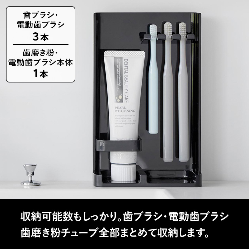 tower 特典付 山崎実業 目隠し歯ブラシ&チューブスタンド タワー