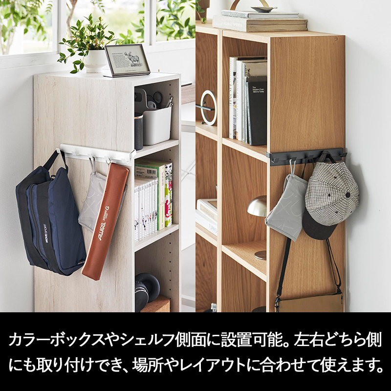 山崎実業 特典付 カラーボックスに差し込めるフック5連 スマート smart